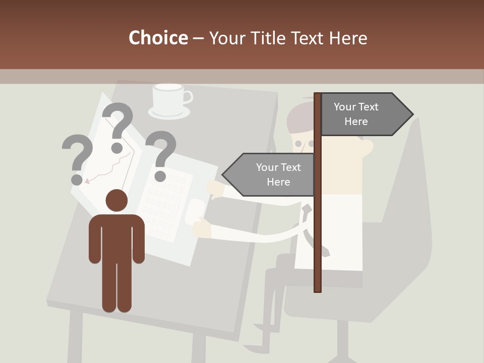 A Man Sitting At A Desk With A Cup Of Coffee On It PowerPoint Template