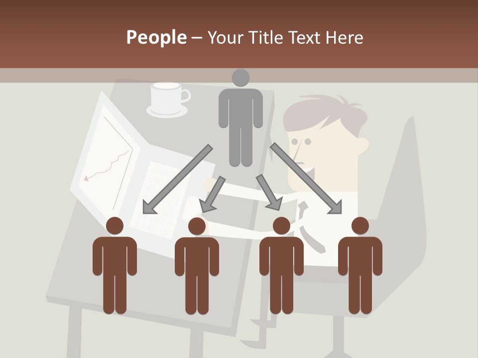 A Man Sitting At A Desk With A Cup Of Coffee On It PowerPoint Template