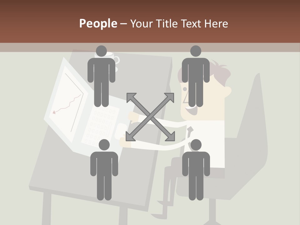 A Man Sitting At A Desk With A Cup Of Coffee On It PowerPoint Template