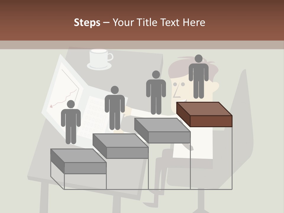 A Man Sitting At A Desk With A Cup Of Coffee On It PowerPoint Template