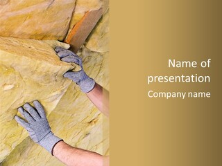 A Man Working On A Wall With A Hammer PowerPoint Template