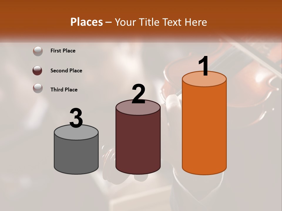 A Person Holding A Violin In Front Of A Group Of People PowerPoint Template