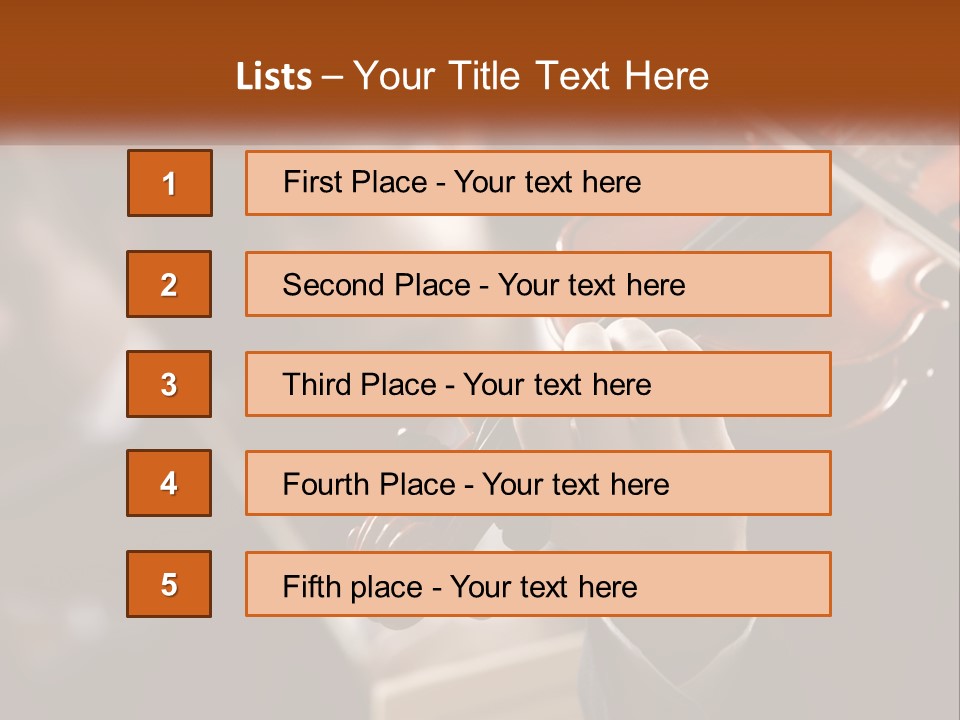 A Person Holding A Violin In Front Of A Group Of People PowerPoint Template