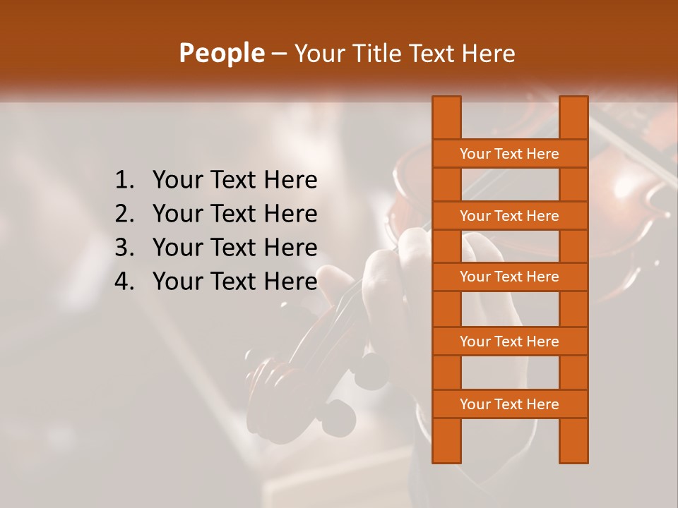 A Person Holding A Violin In Front Of A Group Of People PowerPoint Template