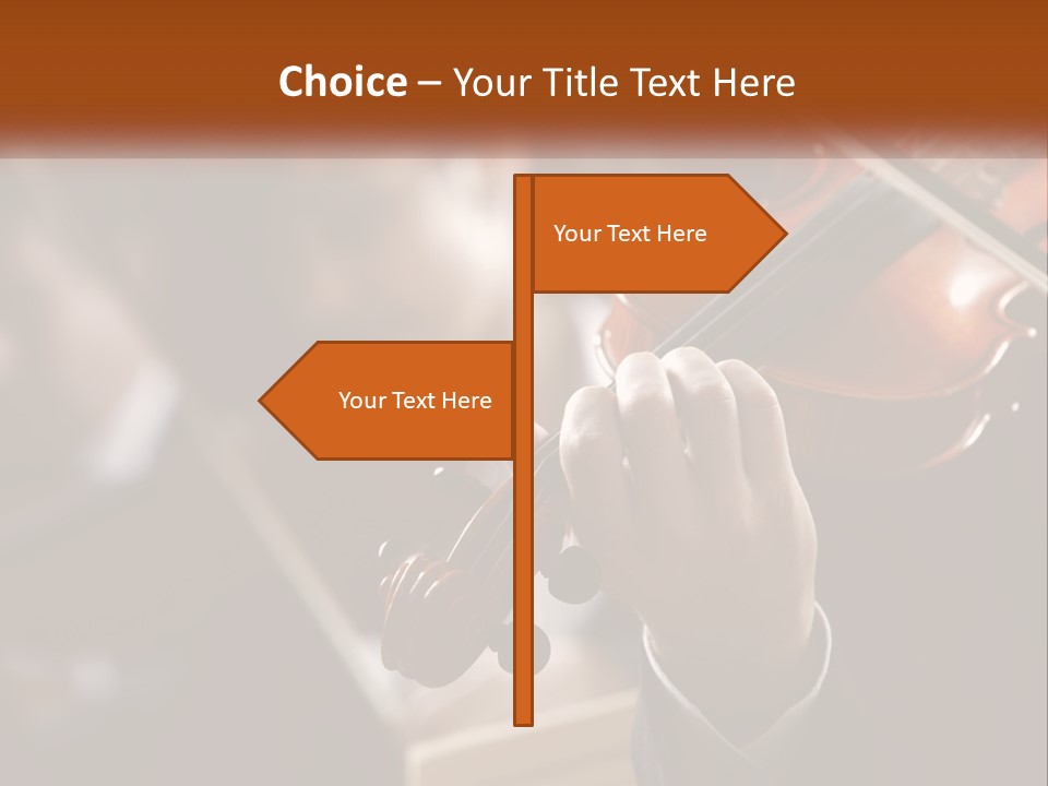 A Person Holding A Violin In Front Of A Group Of People PowerPoint Template