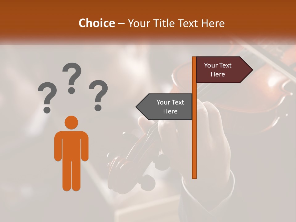 A Person Holding A Violin In Front Of A Group Of People PowerPoint Template