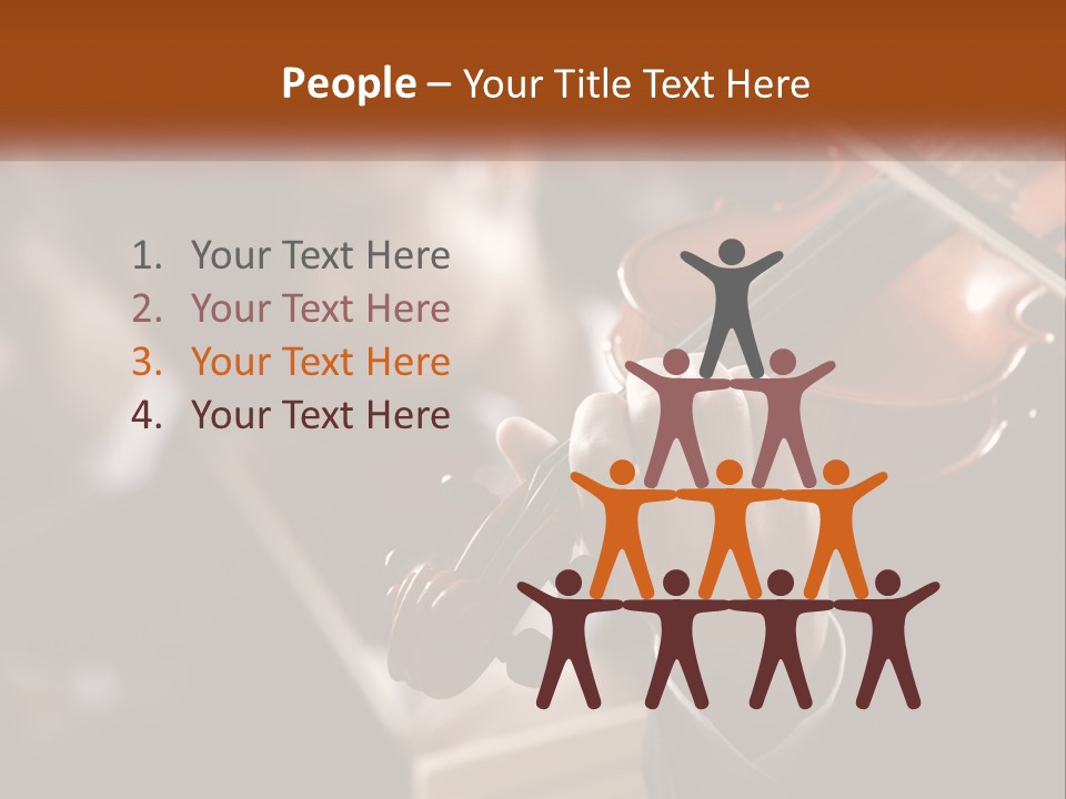 A Person Holding A Violin In Front Of A Group Of People PowerPoint Template