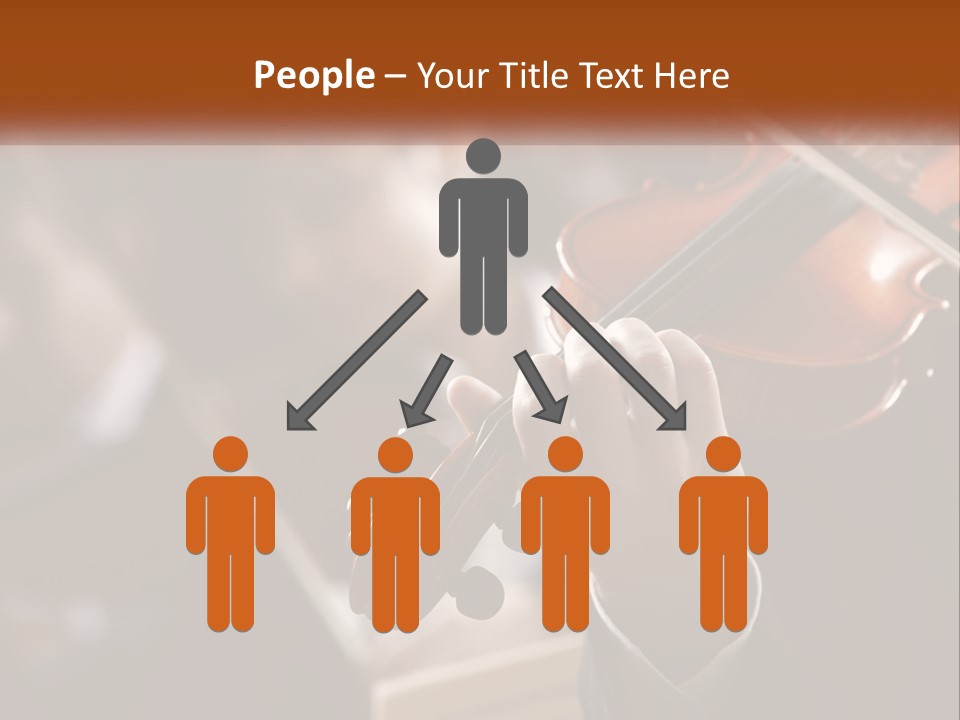 A Person Holding A Violin In Front Of A Group Of People PowerPoint Template