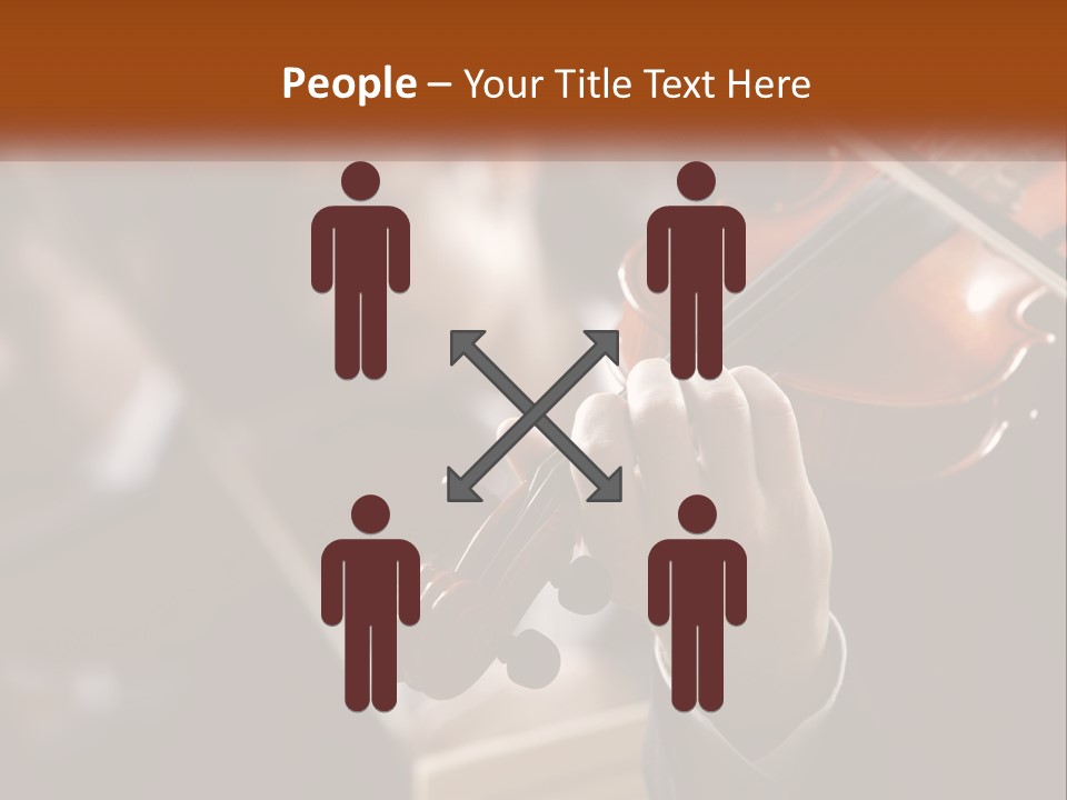 A Person Holding A Violin In Front Of A Group Of People PowerPoint Template