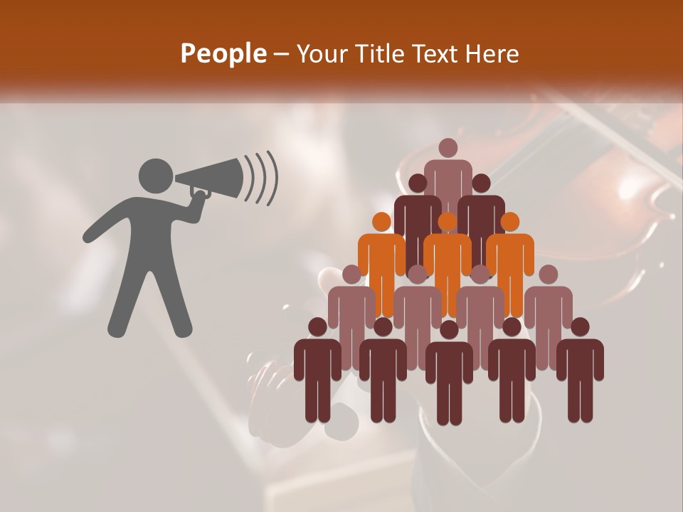 A Person Holding A Violin In Front Of A Group Of People PowerPoint Template