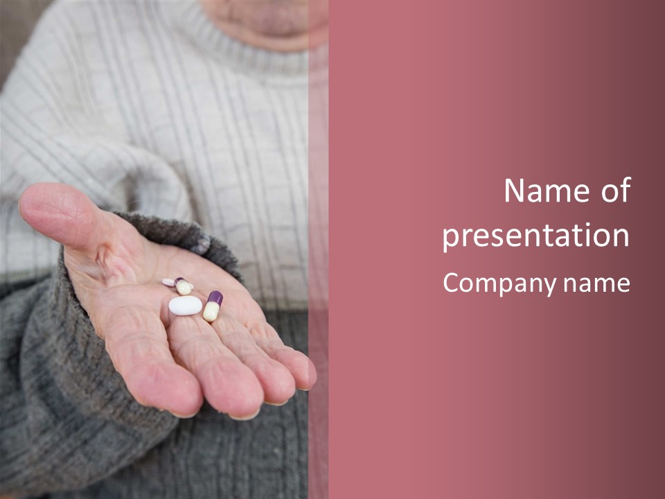 A Person Holding A Pill Pill In Their Hand PowerPoint Template
