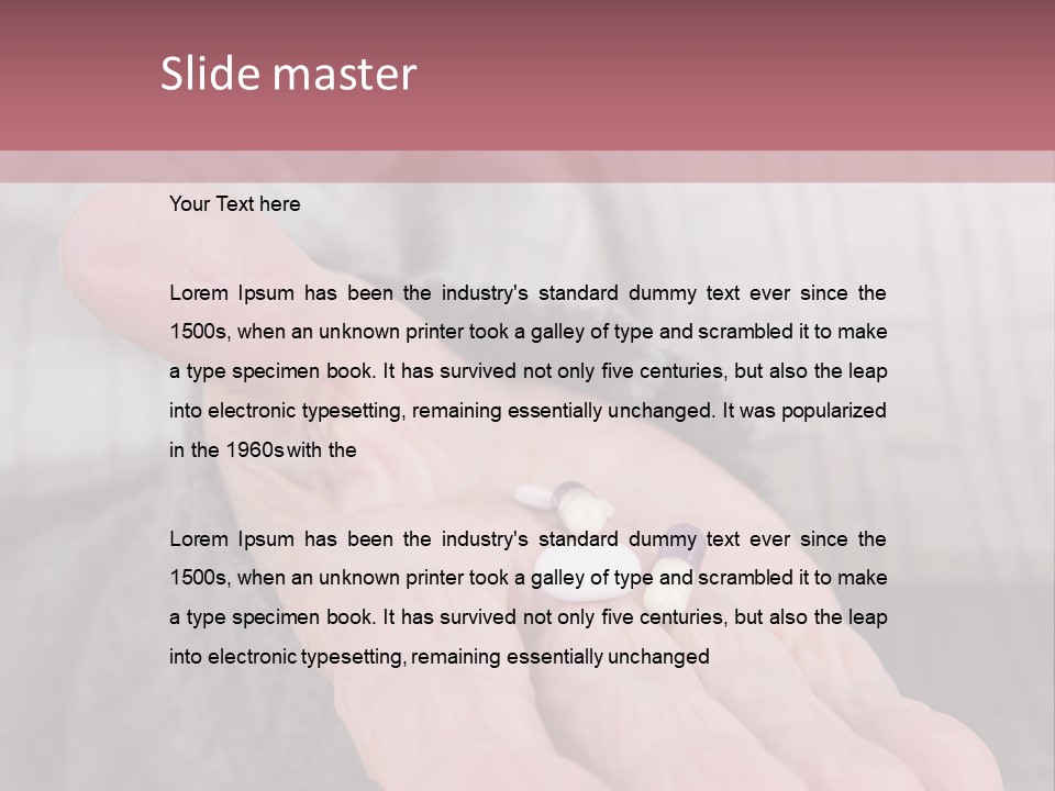 A Person Holding A Pill Pill In Their Hand PowerPoint Template