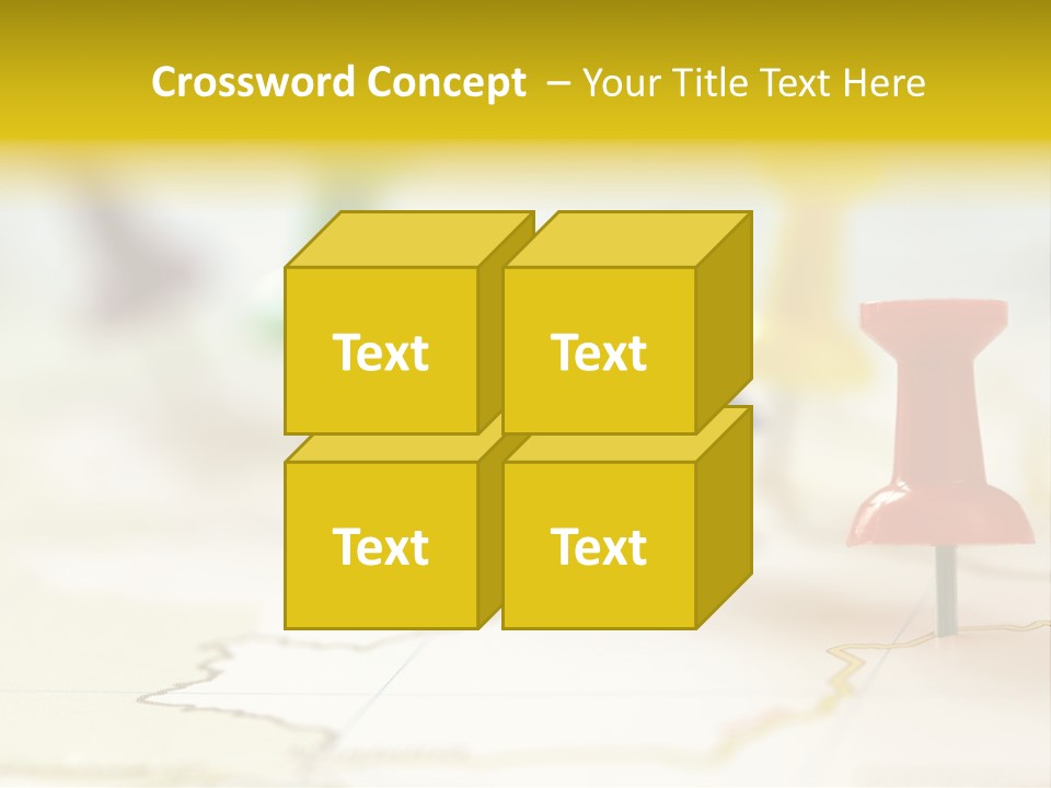 A Group Of Pins With A Map In The Background PowerPoint Template