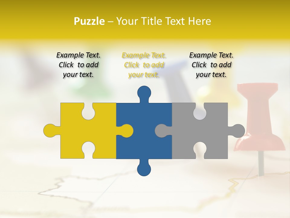 A Group Of Pins With A Map In The Background PowerPoint Template