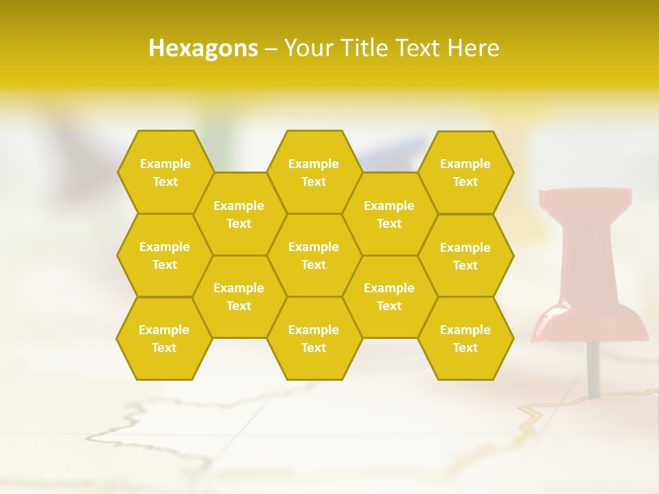 A Group Of Pins With A Map In The Background PowerPoint Template