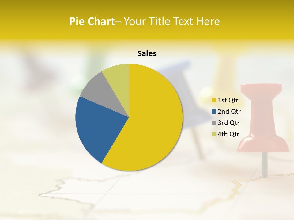 A Group Of Pins With A Map In The Background PowerPoint Template
