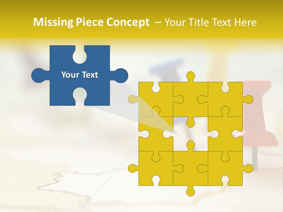 A Group Of Pins With A Map In The Background PowerPoint Template