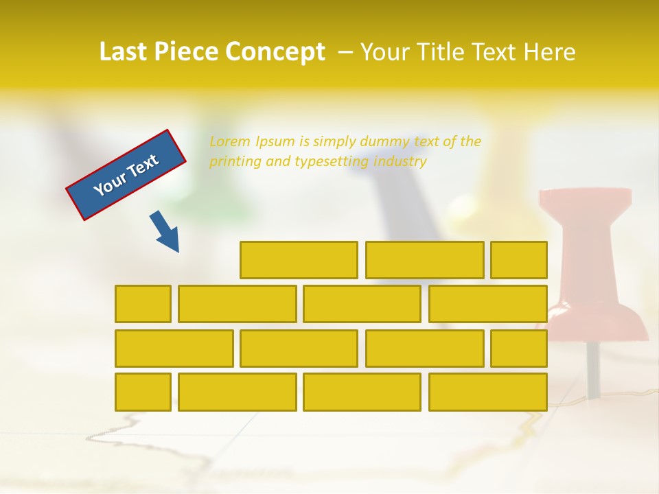 A Group Of Pins With A Map In The Background PowerPoint Template
