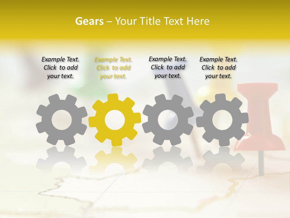 A Group Of Pins With A Map In The Background PowerPoint Template