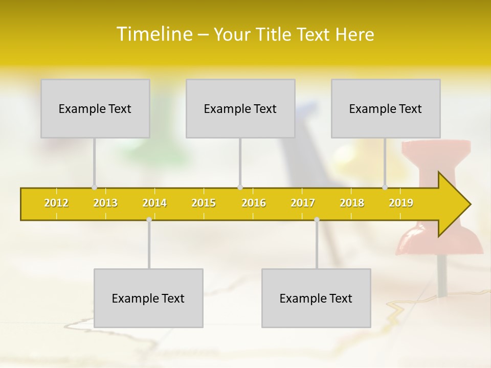 A Group Of Pins With A Map In The Background PowerPoint Template