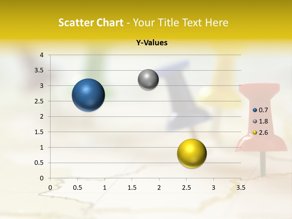 A Group Of Pins With A Map In The Background PowerPoint Template