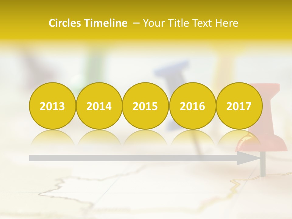 A Group Of Pins With A Map In The Background PowerPoint Template