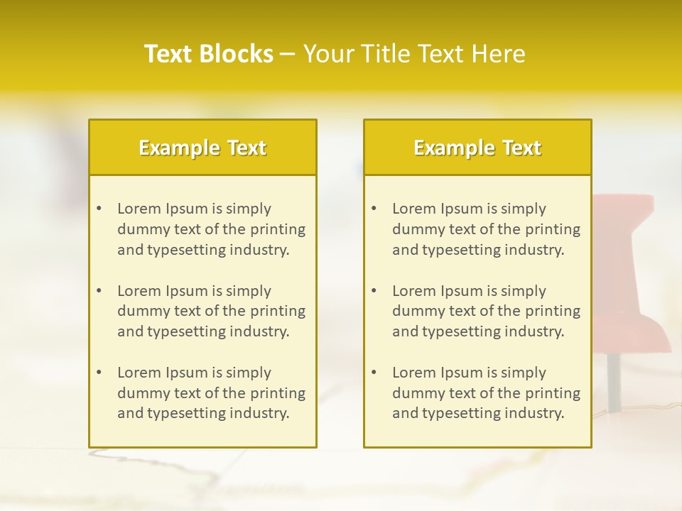 A Group Of Pins With A Map In The Background PowerPoint Template