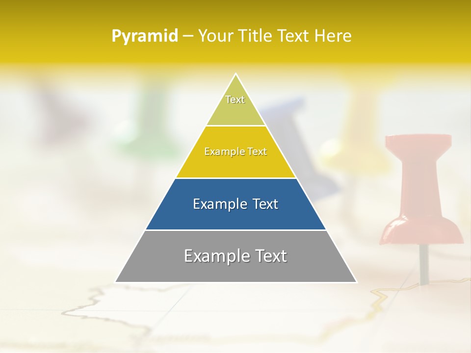 A Group Of Pins With A Map In The Background PowerPoint Template