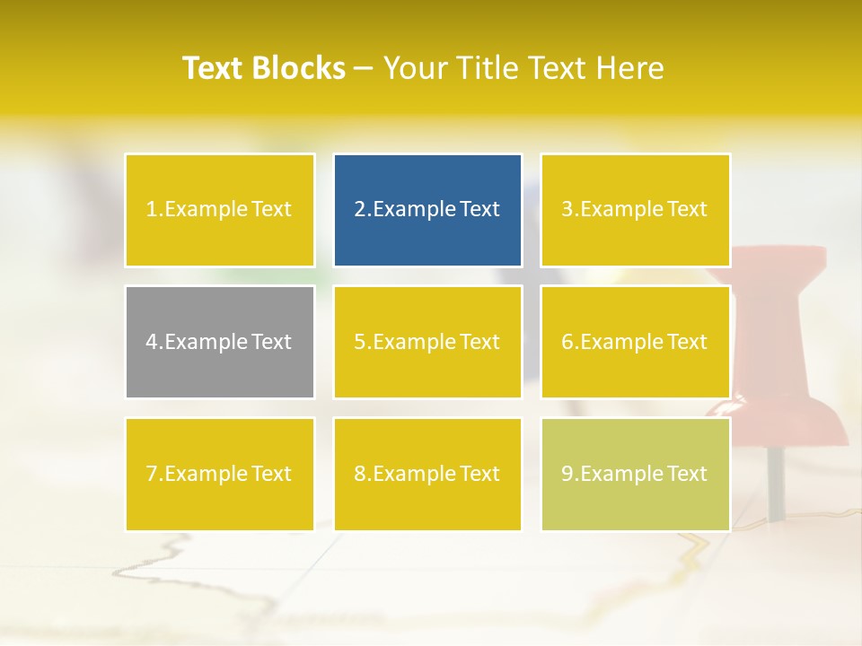 A Group Of Pins With A Map In The Background PowerPoint Template
