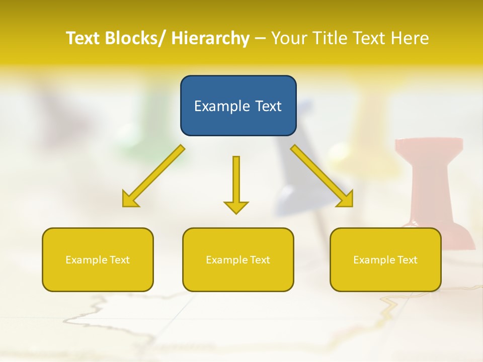 A Group Of Pins With A Map In The Background PowerPoint Template