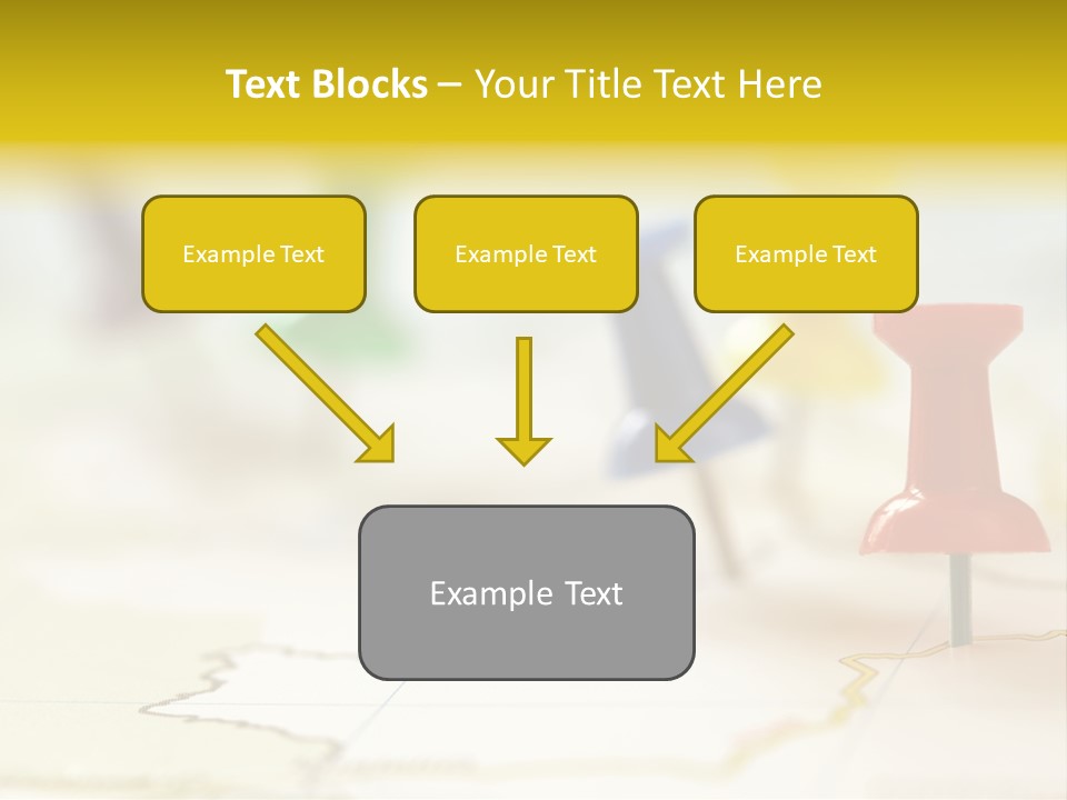 A Group Of Pins With A Map In The Background PowerPoint Template
