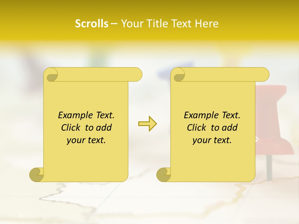 A Group Of Pins With A Map In The Background PowerPoint Template