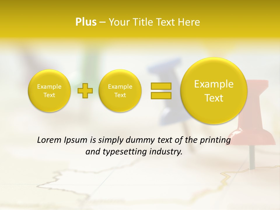 A Group Of Pins With A Map In The Background PowerPoint Template