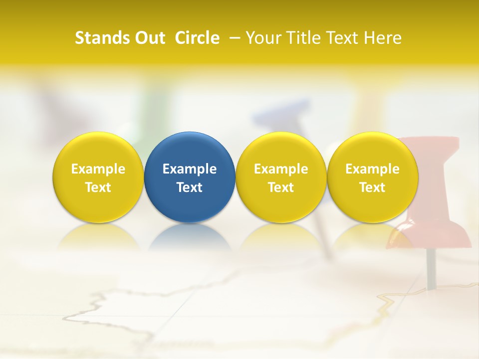 A Group Of Pins With A Map In The Background PowerPoint Template