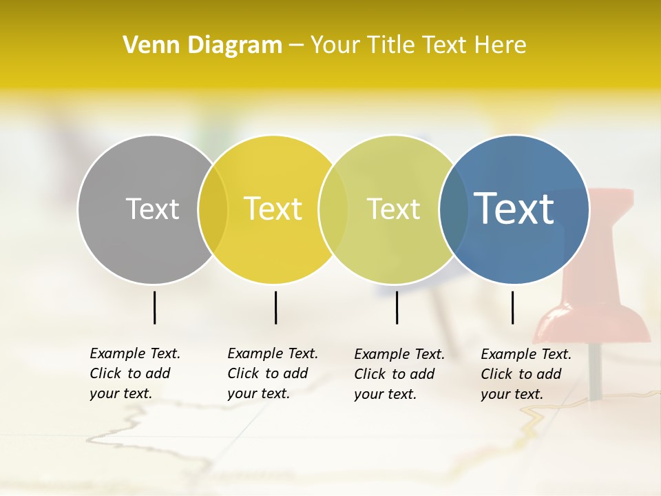 A Group Of Pins With A Map In The Background PowerPoint Template