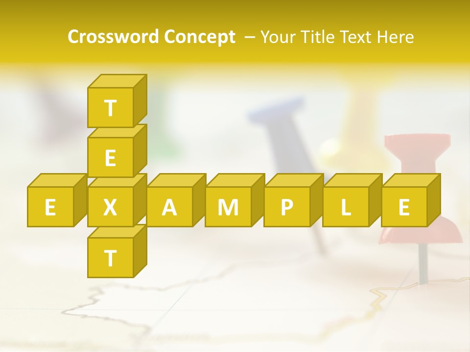 A Group Of Pins With A Map In The Background PowerPoint Template