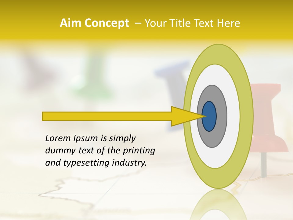 A Group Of Pins With A Map In The Background PowerPoint Template