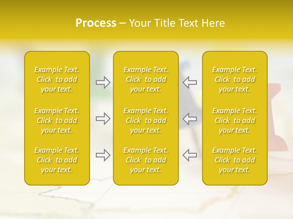 A Group Of Pins With A Map In The Background PowerPoint Template