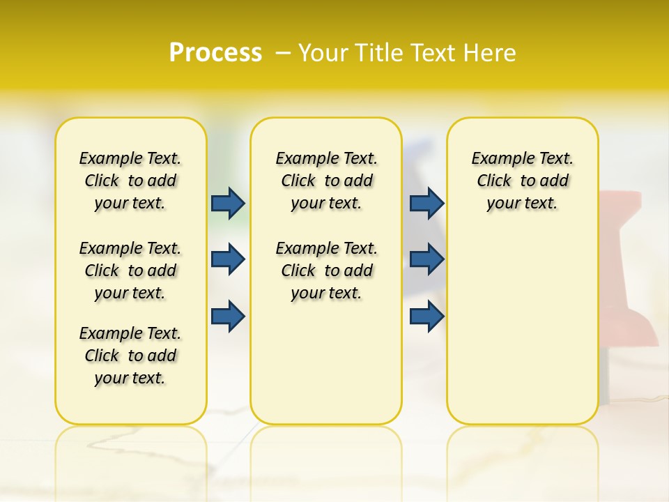 A Group Of Pins With A Map In The Background PowerPoint Template