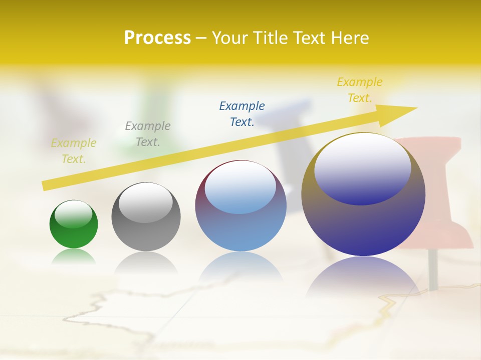 A Group Of Pins With A Map In The Background PowerPoint Template