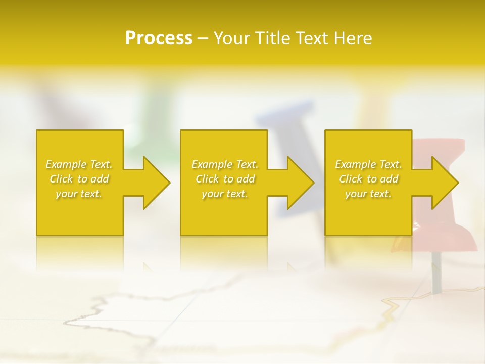 A Group Of Pins With A Map In The Background PowerPoint Template