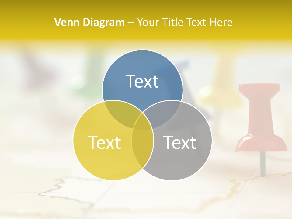 A Group Of Pins With A Map In The Background PowerPoint Template