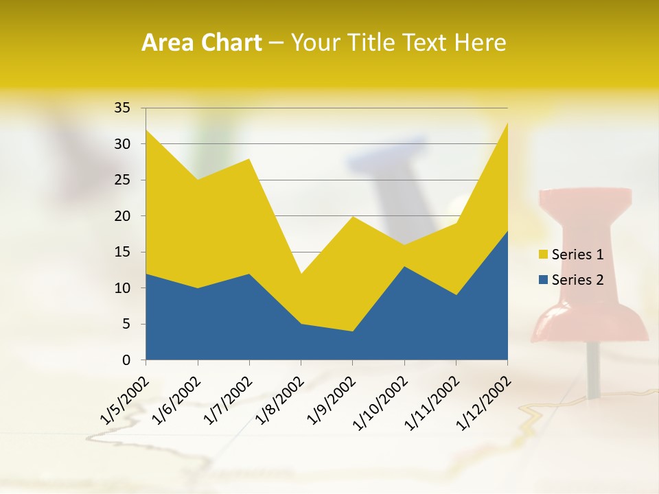 A Group Of Pins With A Map In The Background PowerPoint Template