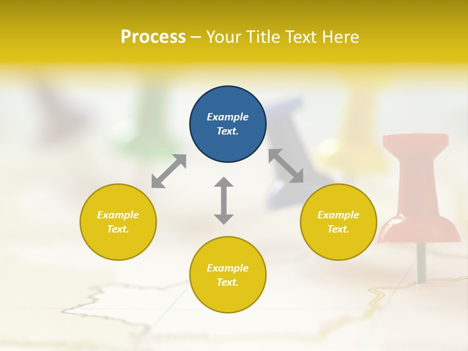 A Group Of Pins With A Map In The Background PowerPoint Template