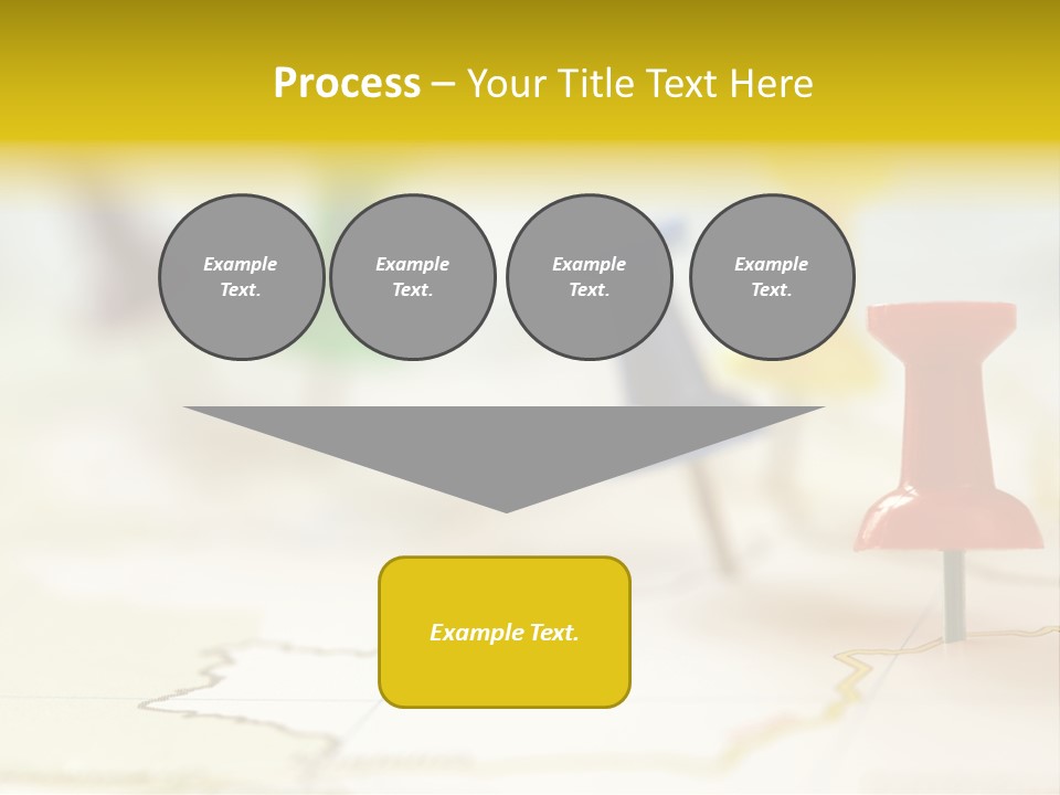 A Group Of Pins With A Map In The Background PowerPoint Template