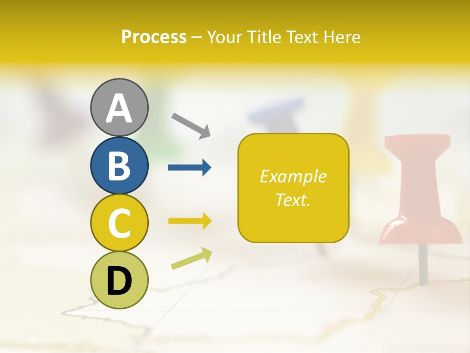 A Group Of Pins With A Map In The Background PowerPoint Template
