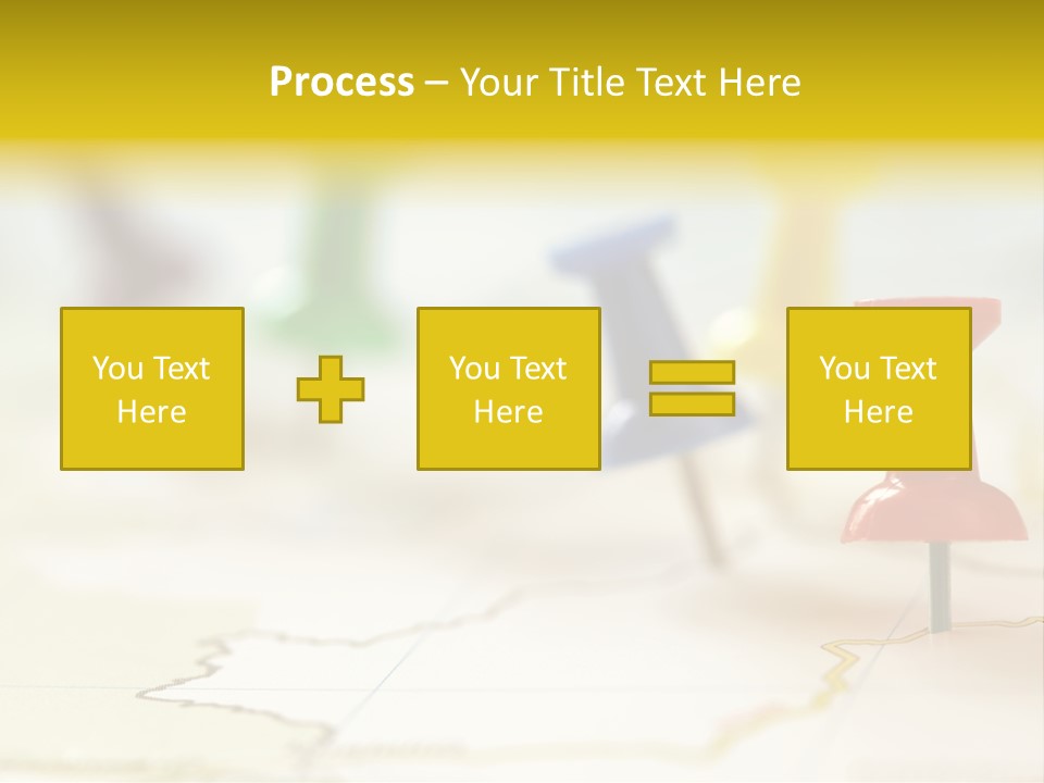 A Group Of Pins With A Map In The Background PowerPoint Template