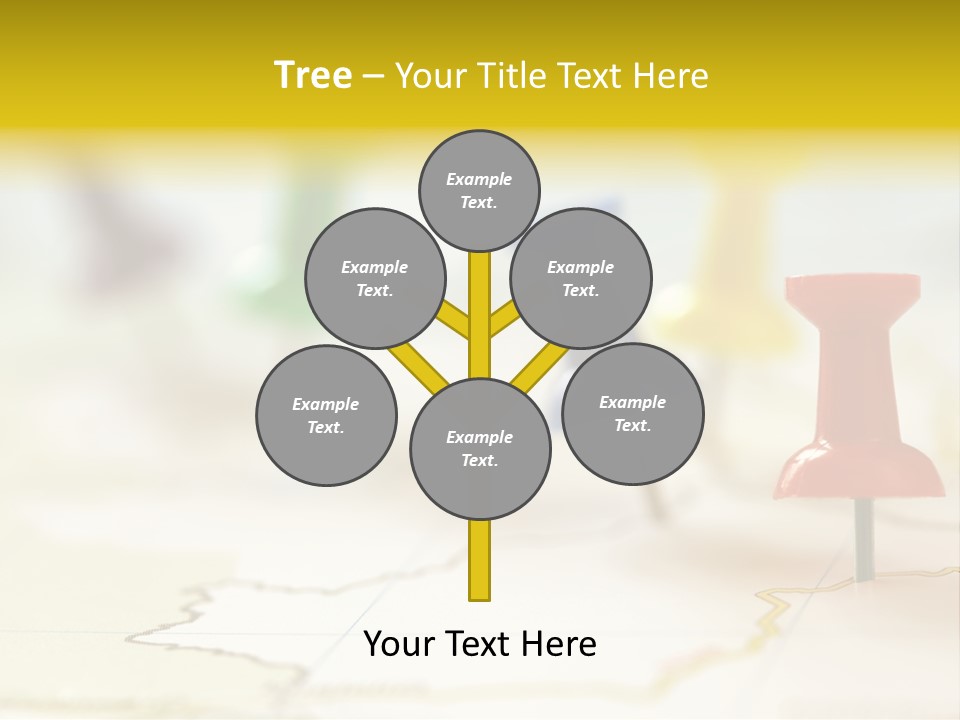 A Group Of Pins With A Map In The Background PowerPoint Template