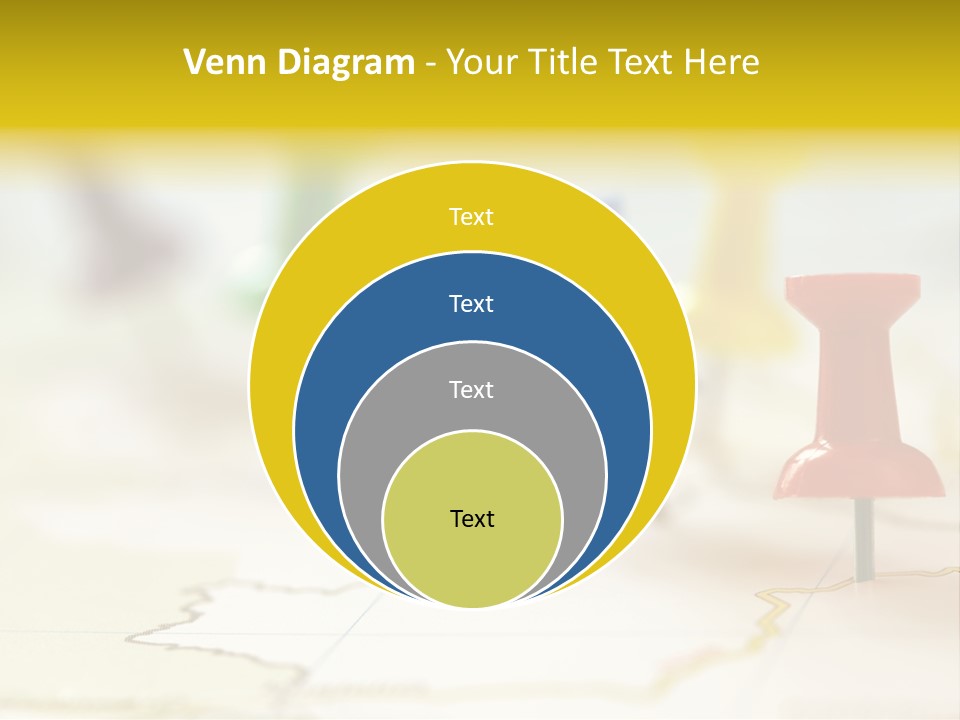 A Group Of Pins With A Map In The Background PowerPoint Template