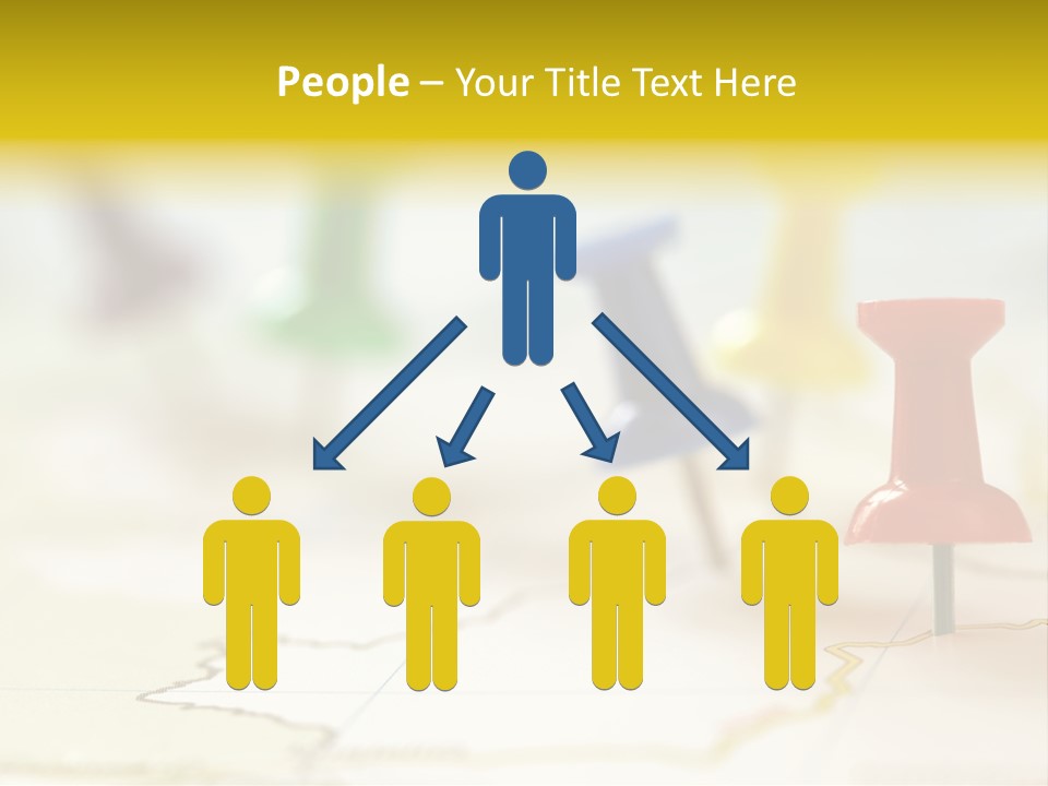 A Group Of Pins With A Map In The Background PowerPoint Template